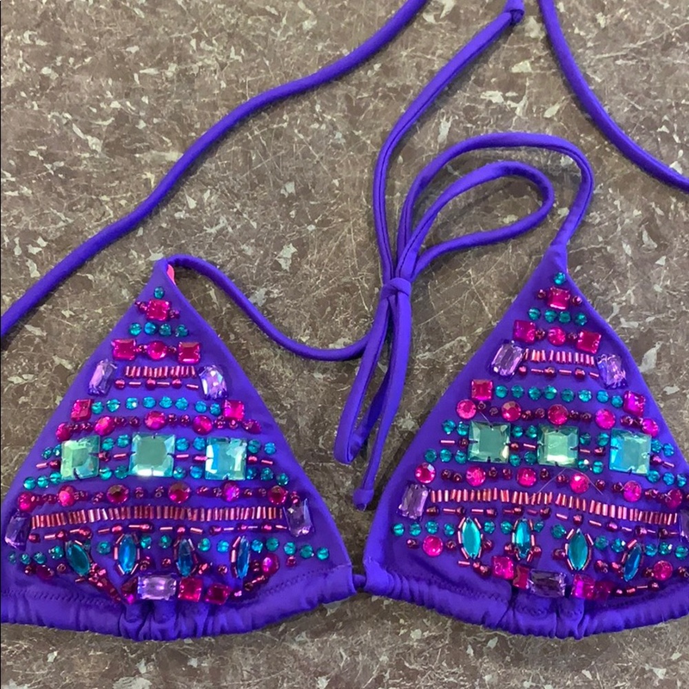 Victoria’s Secret beaded rhinestone bikini top S